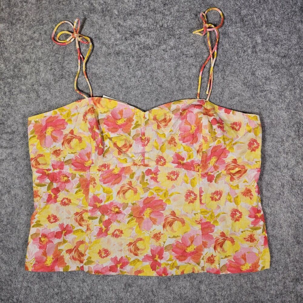 NWT Old Navy Womens Sunset Floral Bustier Cami Top Summer Vacation‎ Sz XXL Tall